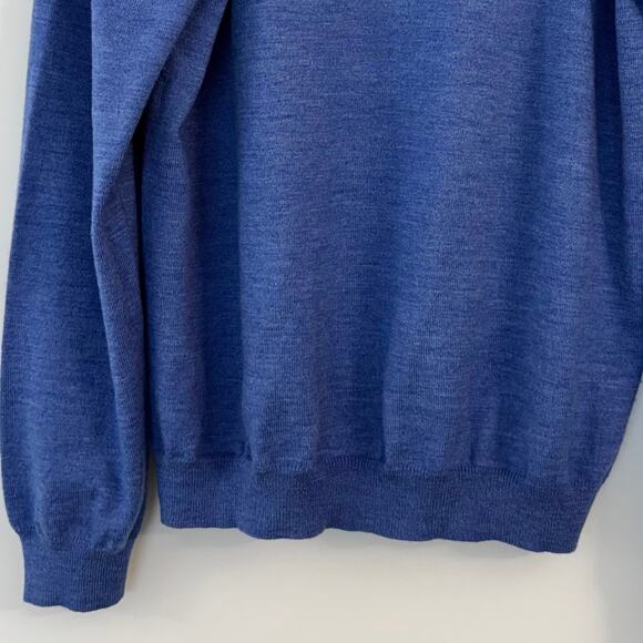 Brooks Brothers Stretch Merino Wool V-Neck Pullover Sweater Light Blue Men's L - Picture 3 of 11